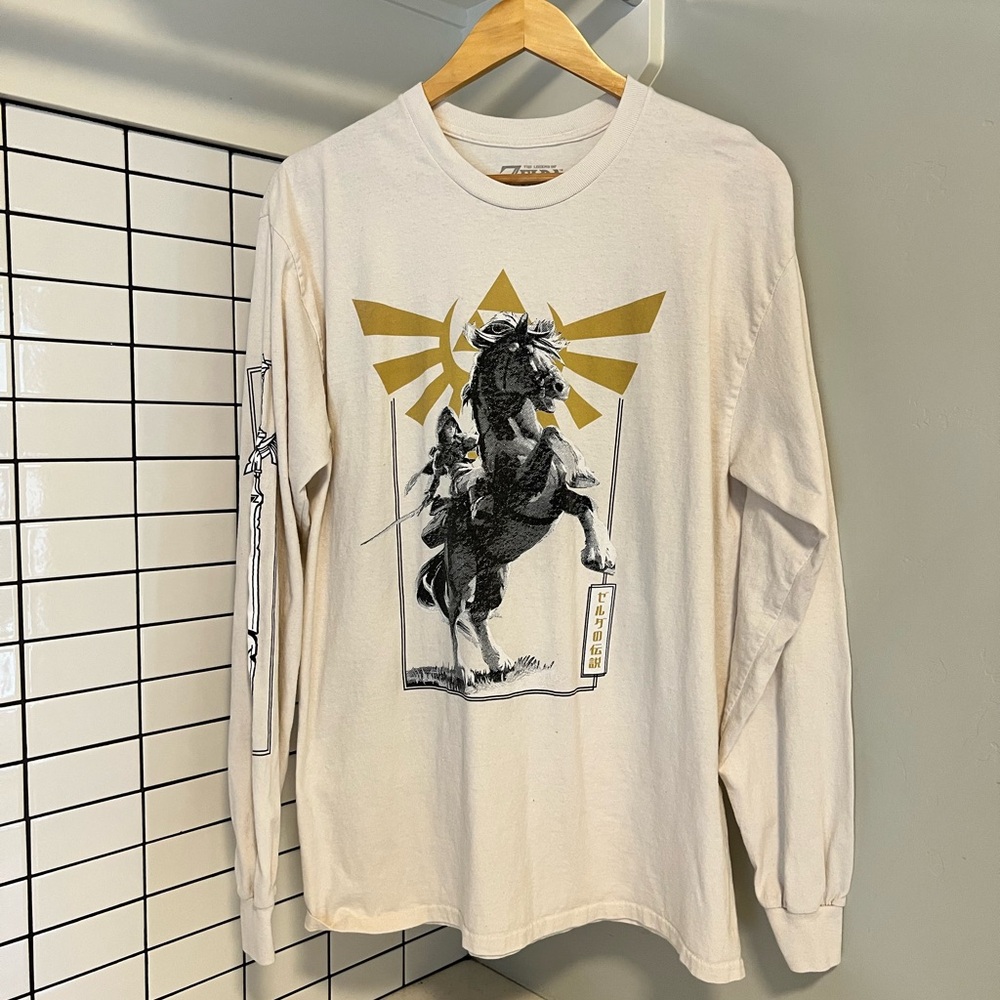 Nintendo Zelda Cream and Gold Long Sleeve Shirt